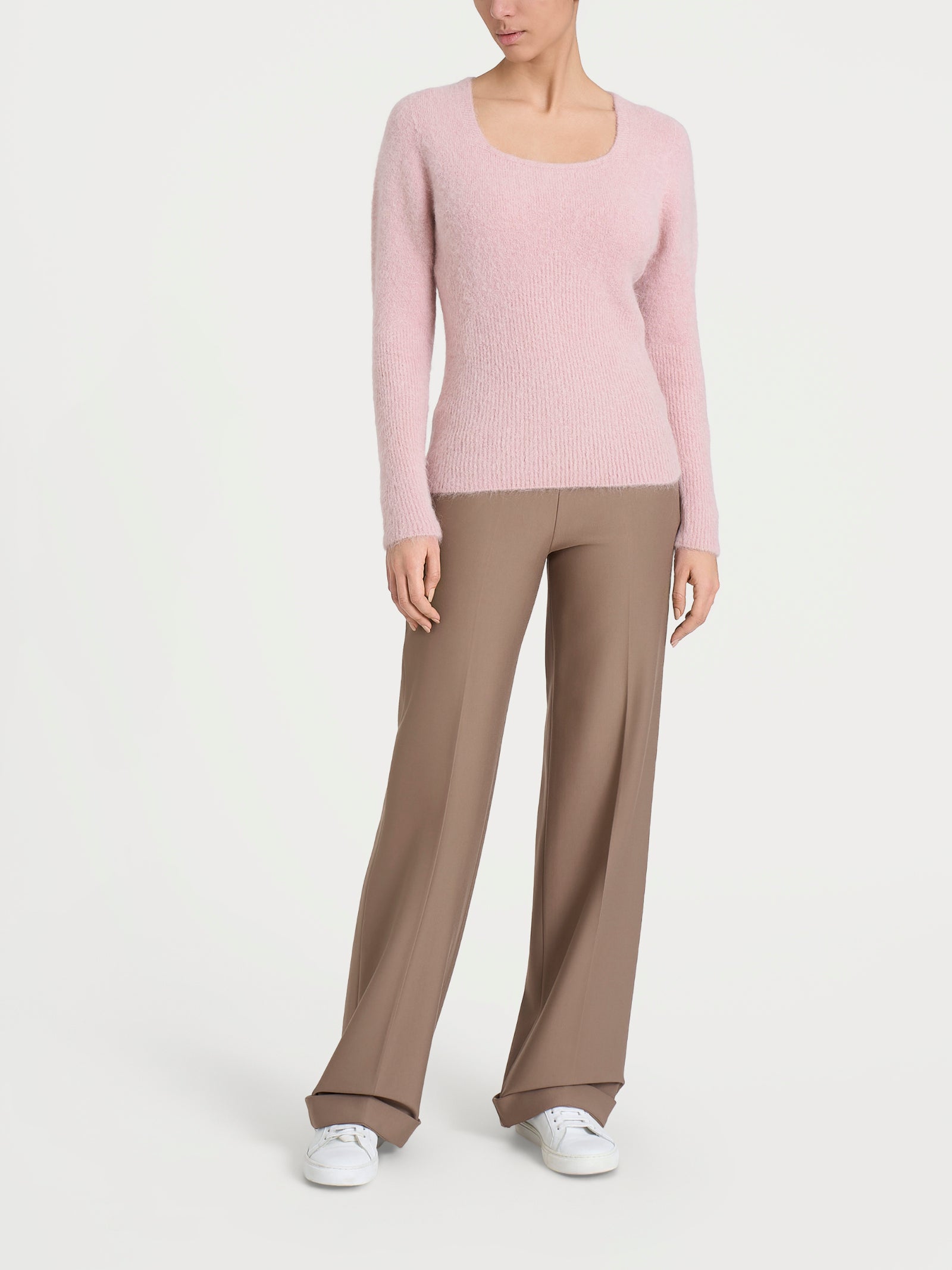 Ragno Maglia Scollo Madonna Alpaca Rosa Cameo Rose