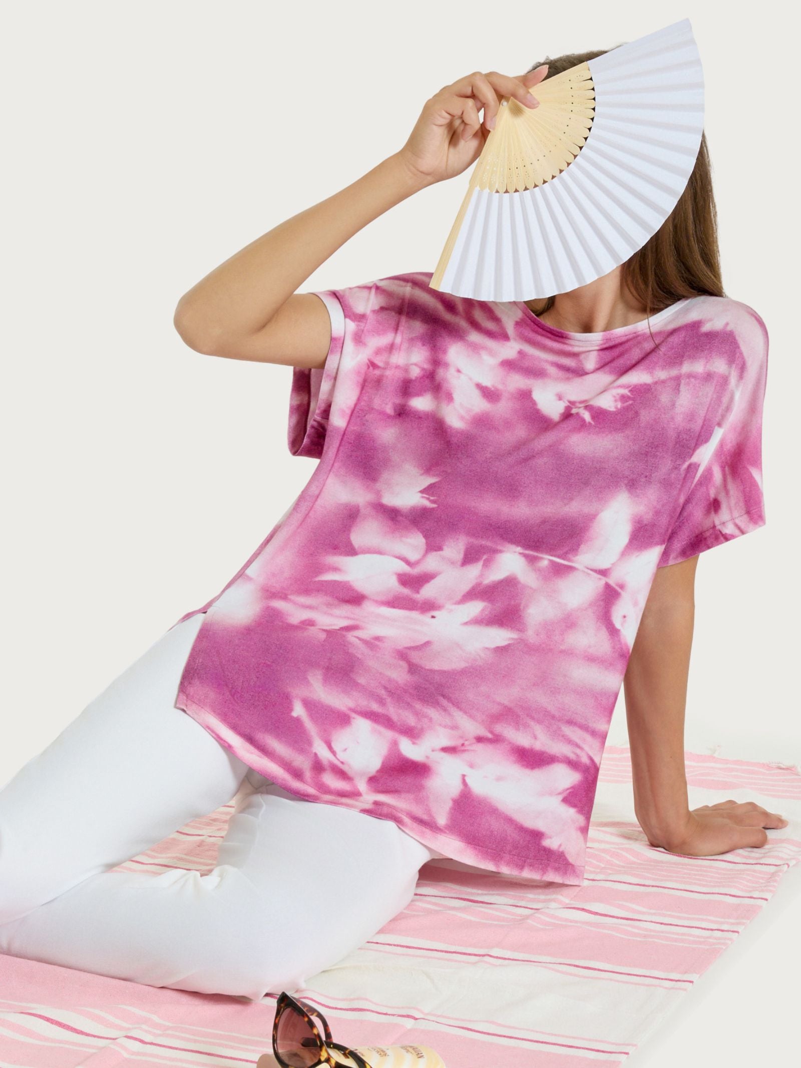 Ragno Maglietta Floreale Viscosa Summer Fantasia Red Violet