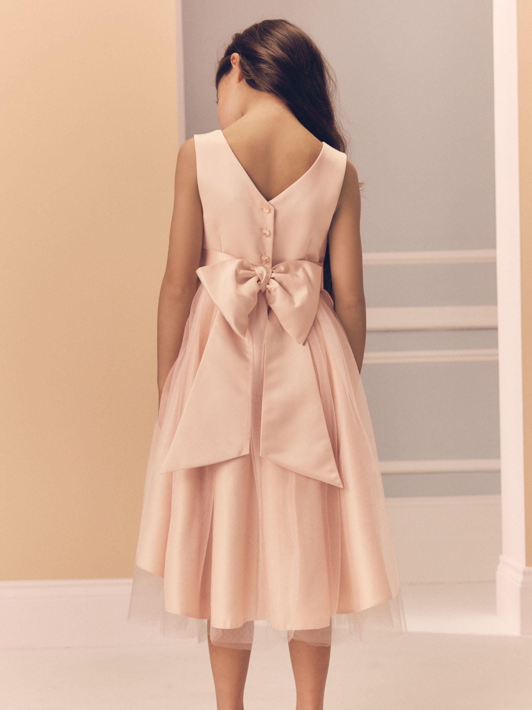 Next Abito Damigella Bambina Midi Tulle con Fiocco