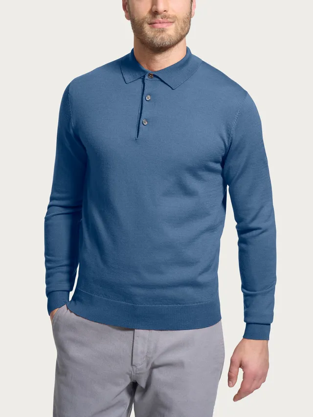 Ragno Merino Soft Polo Maglia Uomo Colony Blue