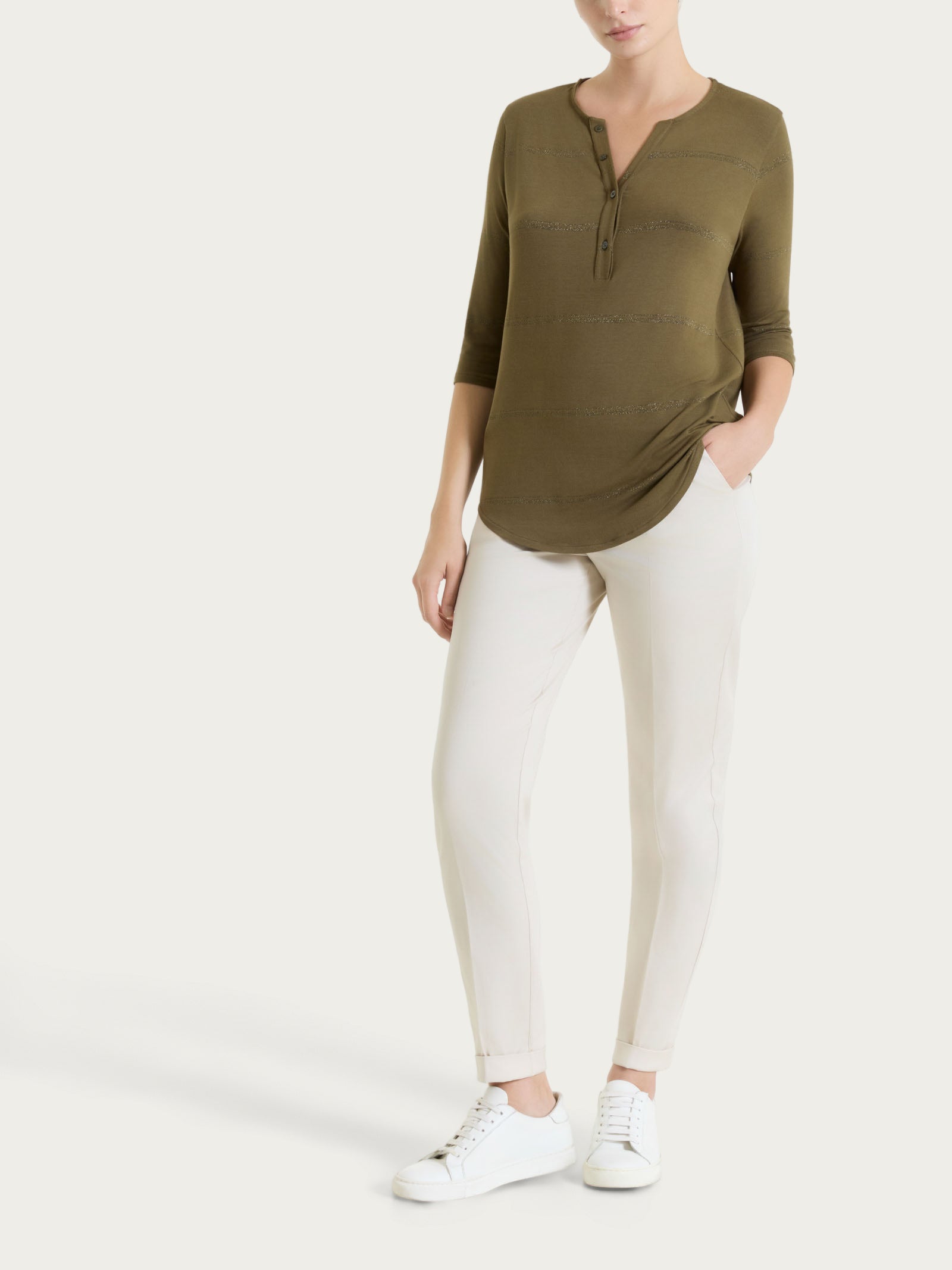 Ragno Satin Power chino donna Champignon slim cotone