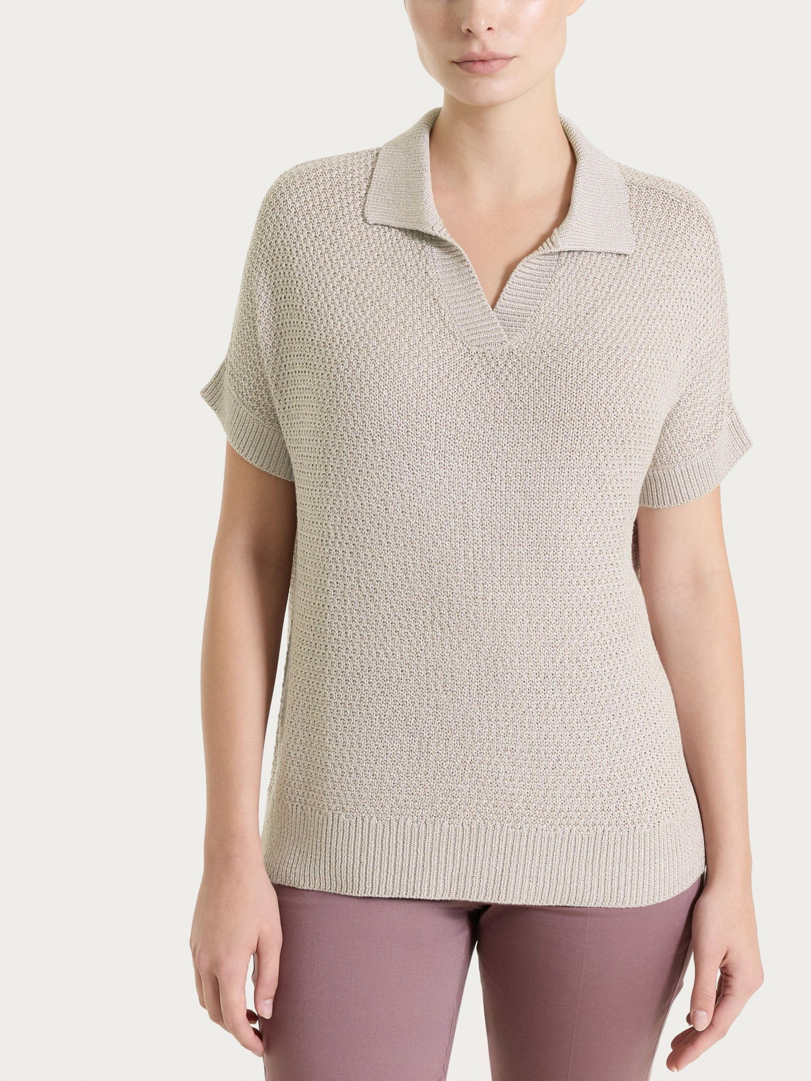 Ragno Viscosa Summer Polo lurex viscosa Crockery manica corta
