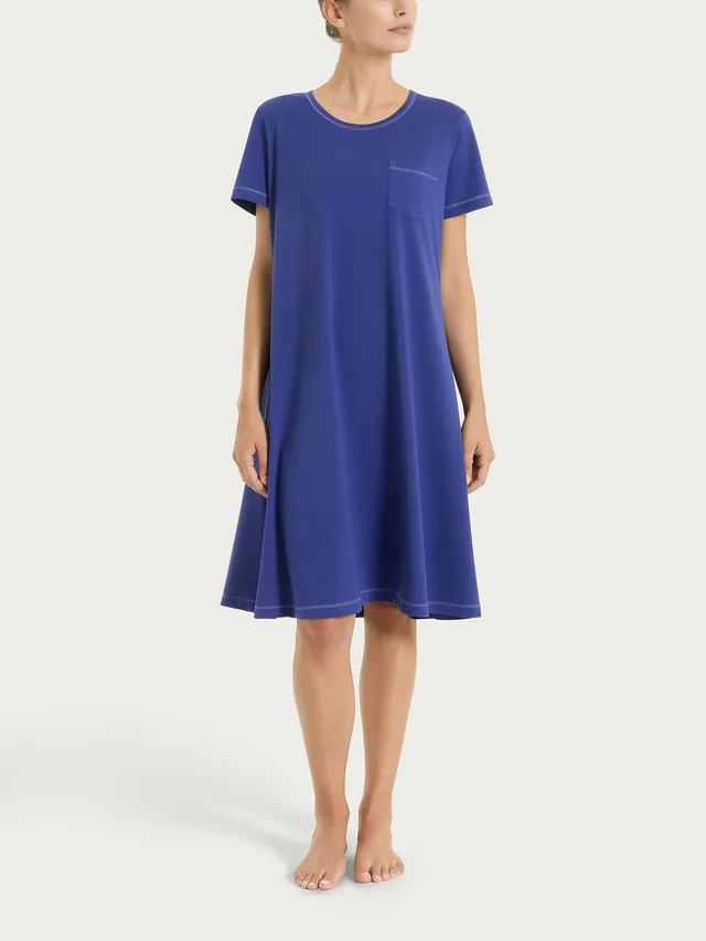 Ragno Jersey Camicia da notte Navy Blue jersey cotone