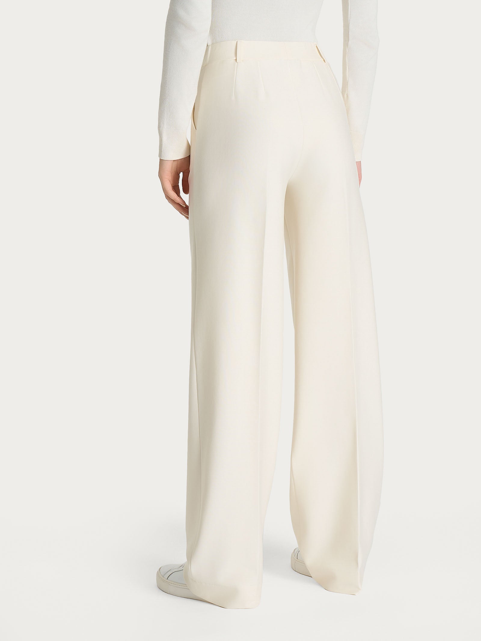 Ragno Compact Pantalone palazzo wide leg Avorio