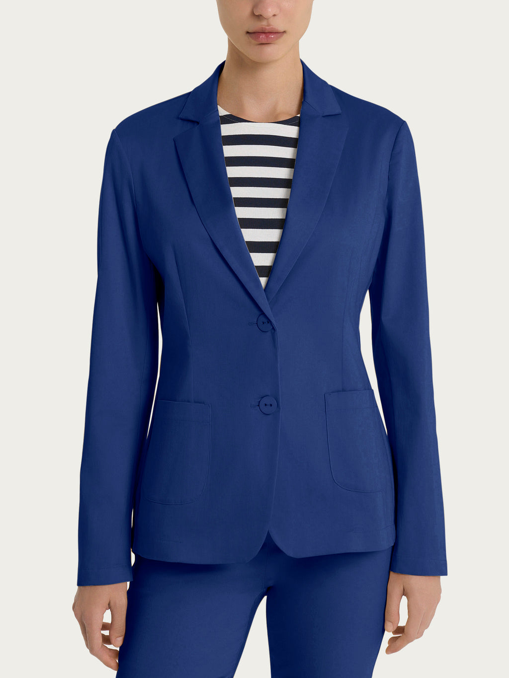 Ragno Satin Power blazer due bottoni donna blueberry cotone
