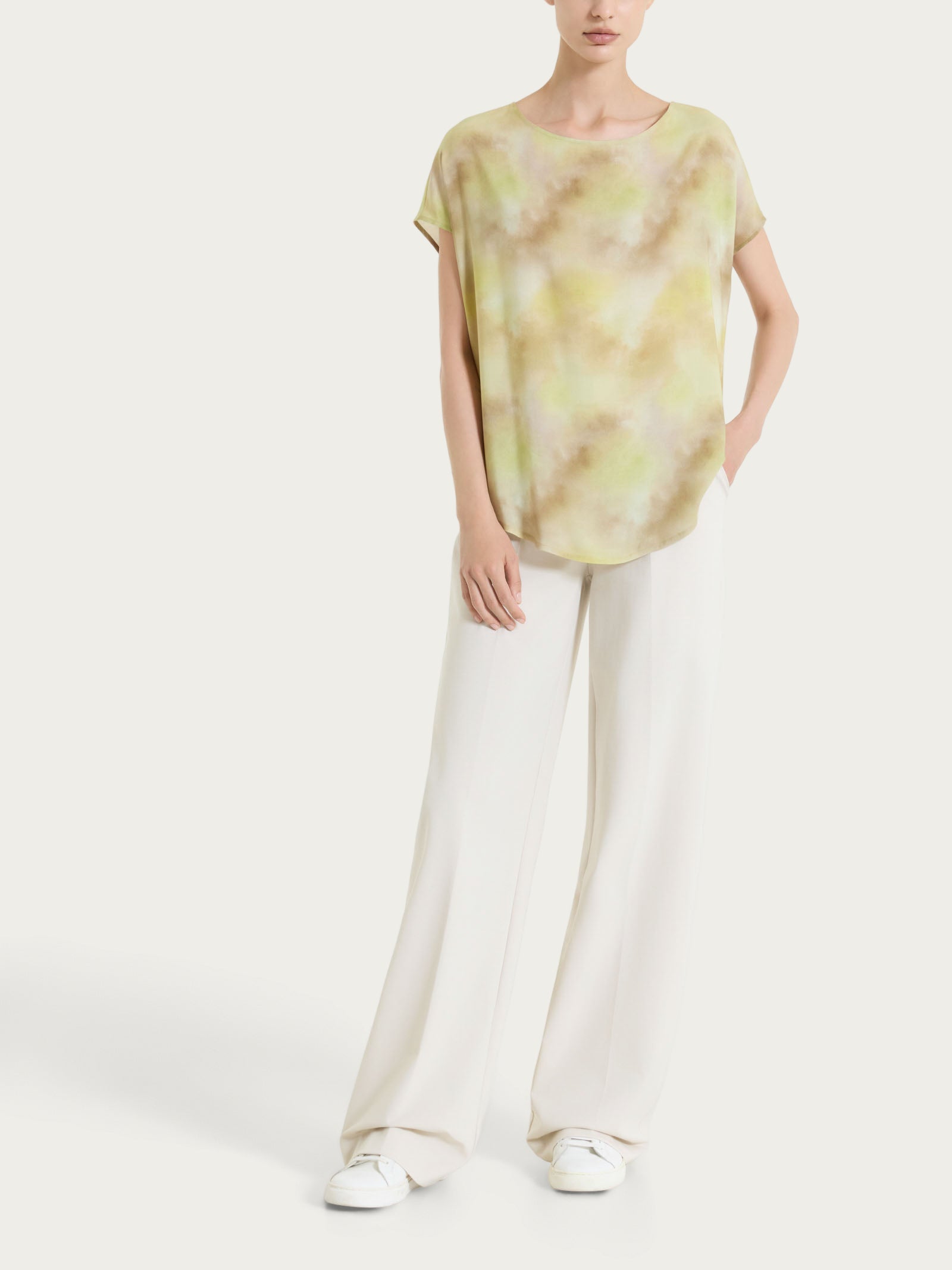 Ragno EcoSeta blusa manica corta khaki