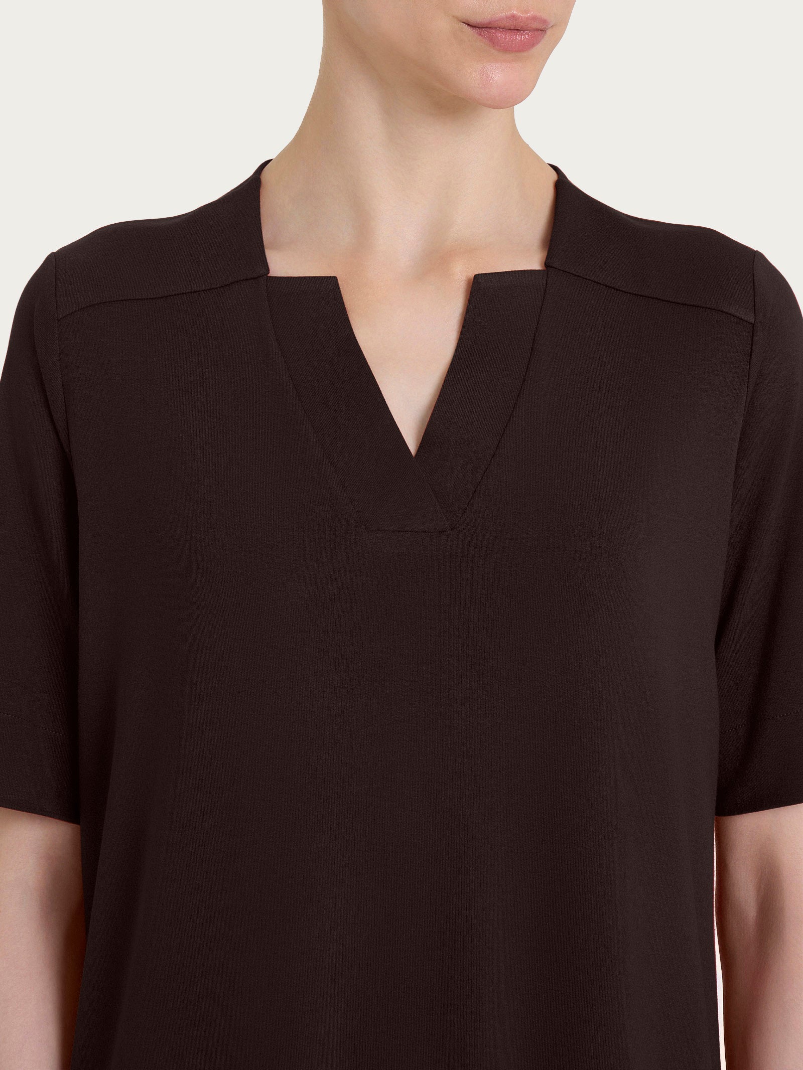 Ragno Viscosa Summer Maglietta scollo V donna marrone fresca