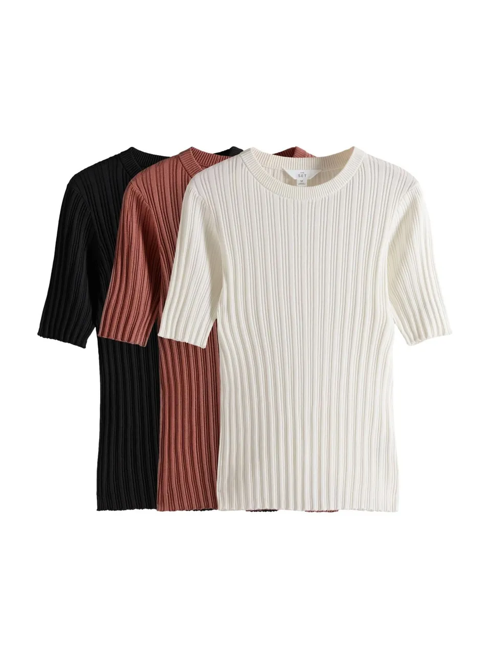 Next The Set top a coste maniche corte 3 pezzi vestibilità slim