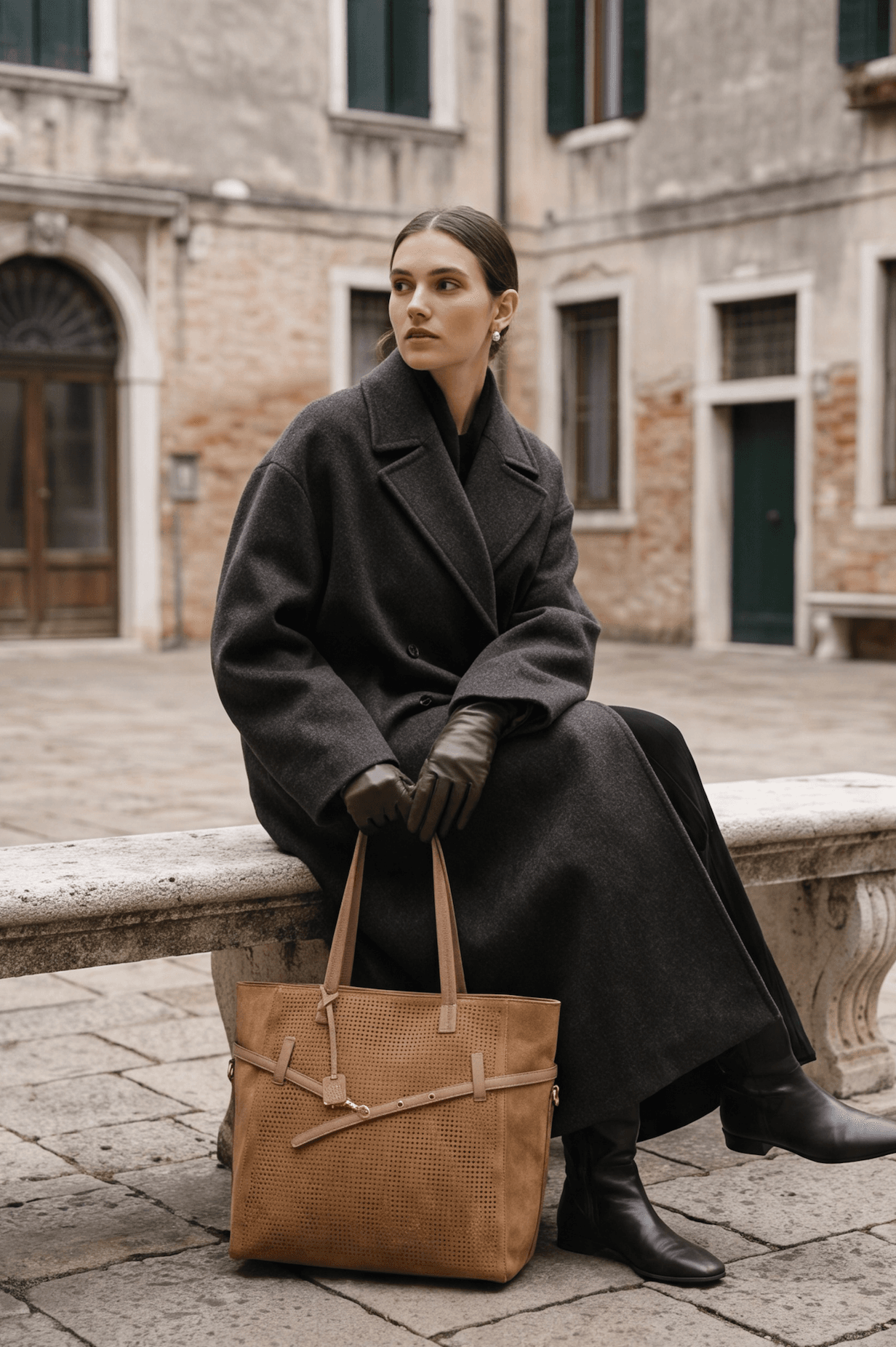 Maria Grazia Severi borsa tote scamosciata con tracolla cintura