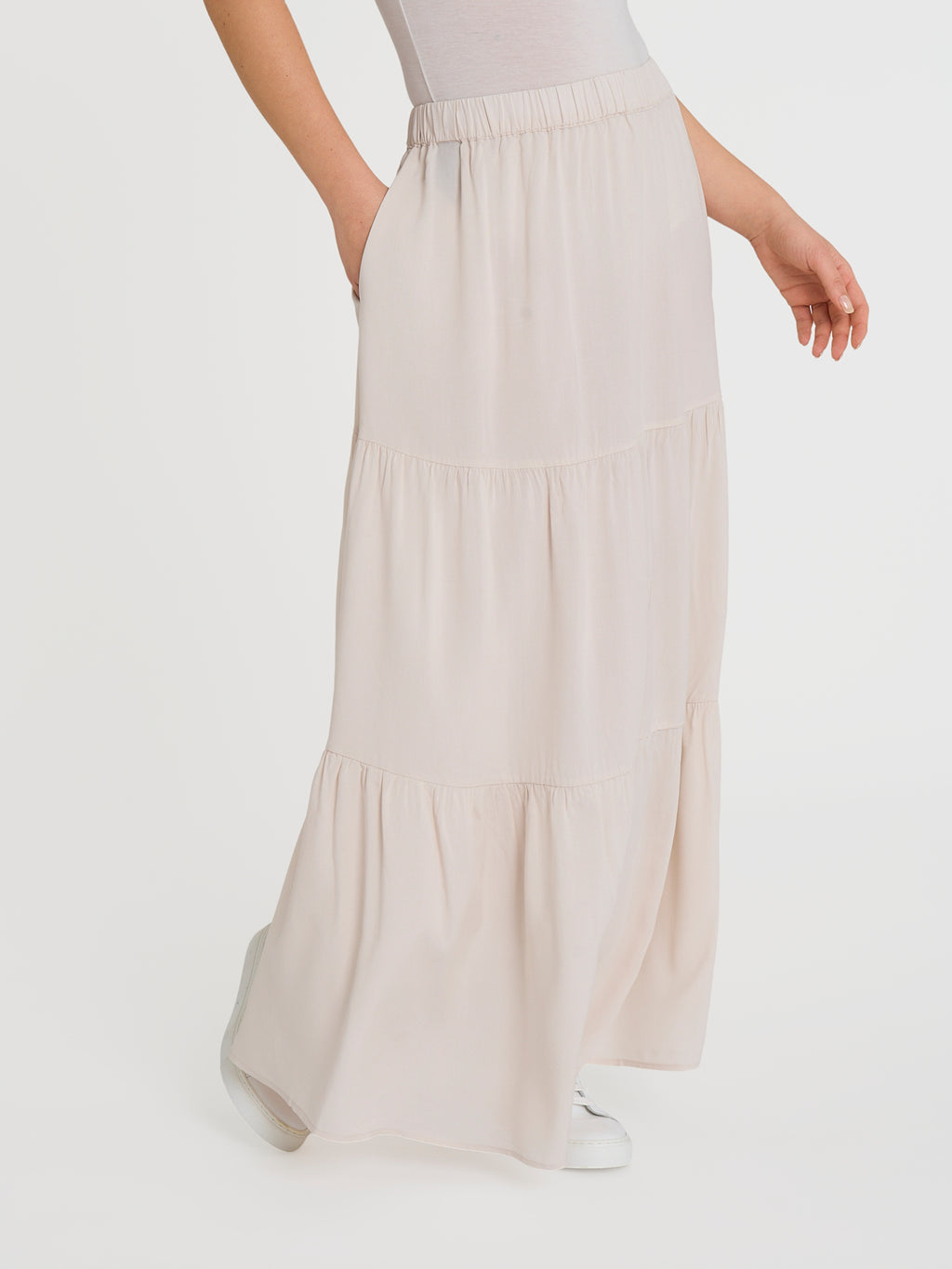 Ragno Ecoseta Gonna Lunga Donna Champignon viscosa satin
