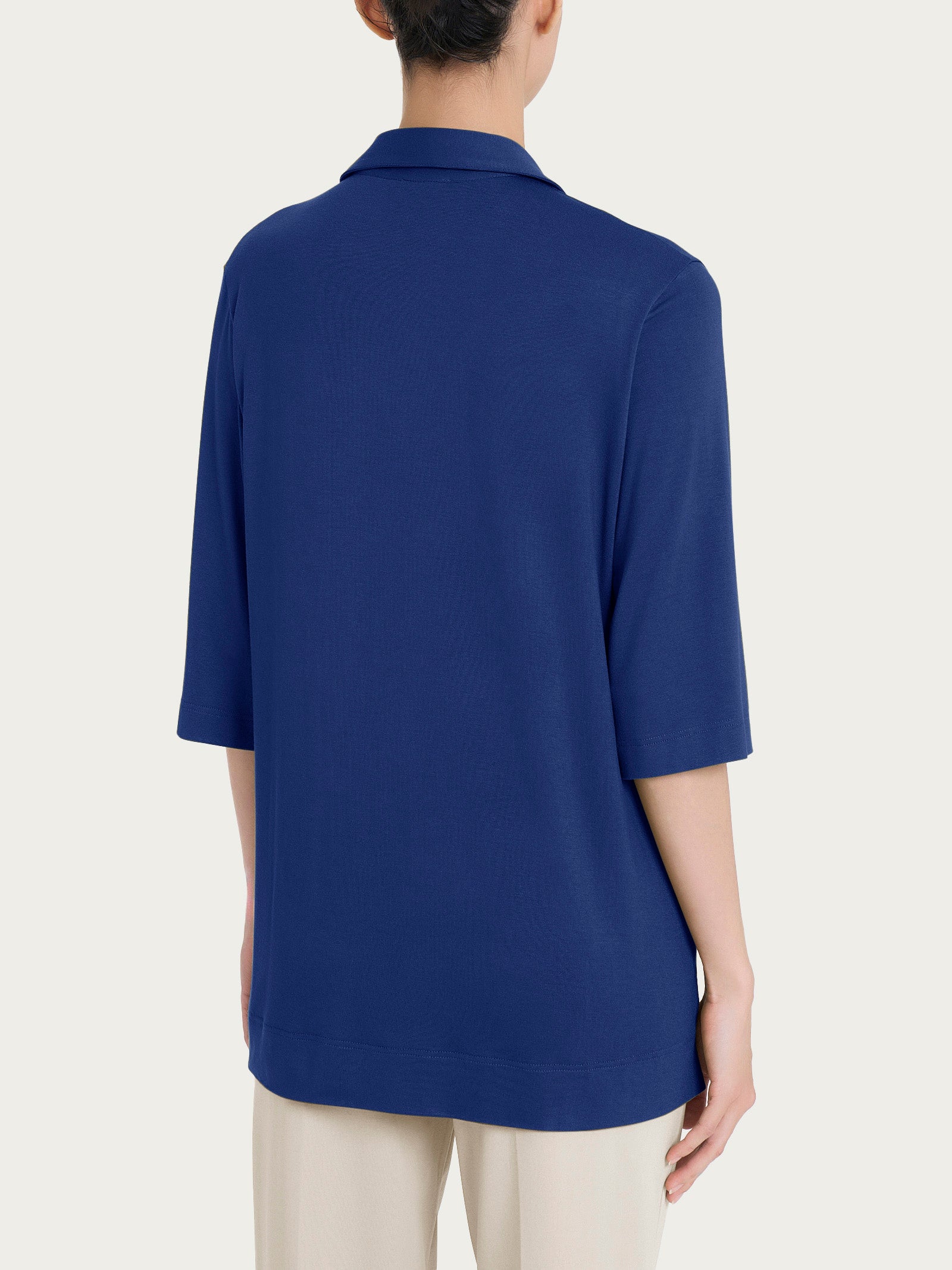Ragno Viscosa Summer polo 3/4 blueberry viscosa