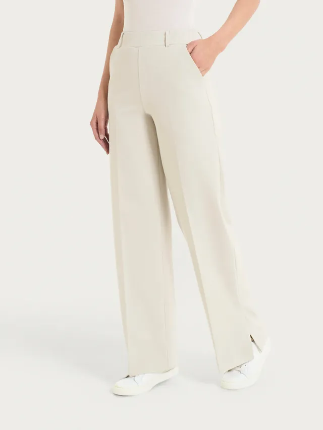 Ragno Compact Light pantalone palazzo spacco champignon