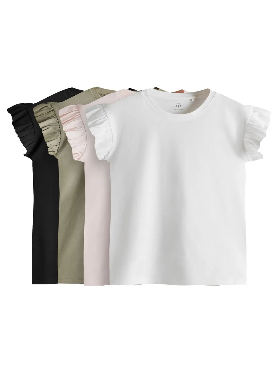 The Set magliette donna maniche corte pack 4 volant