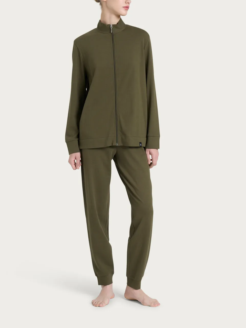 Ragno Eco Cotton Tuta Pigiama piquet Verde Dark Olive