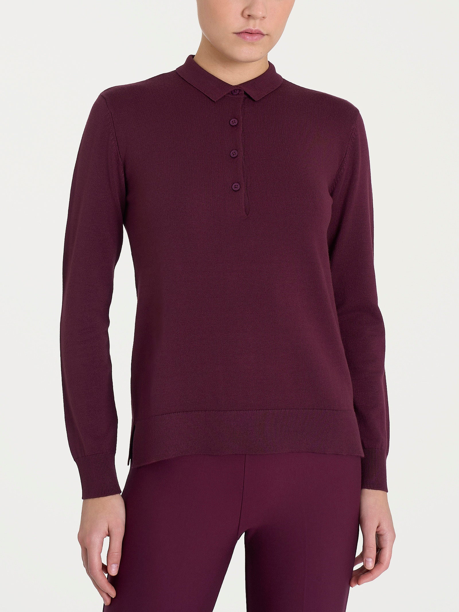 Ragno Four Seasons Polo maglia donna Fig viola manica lunga