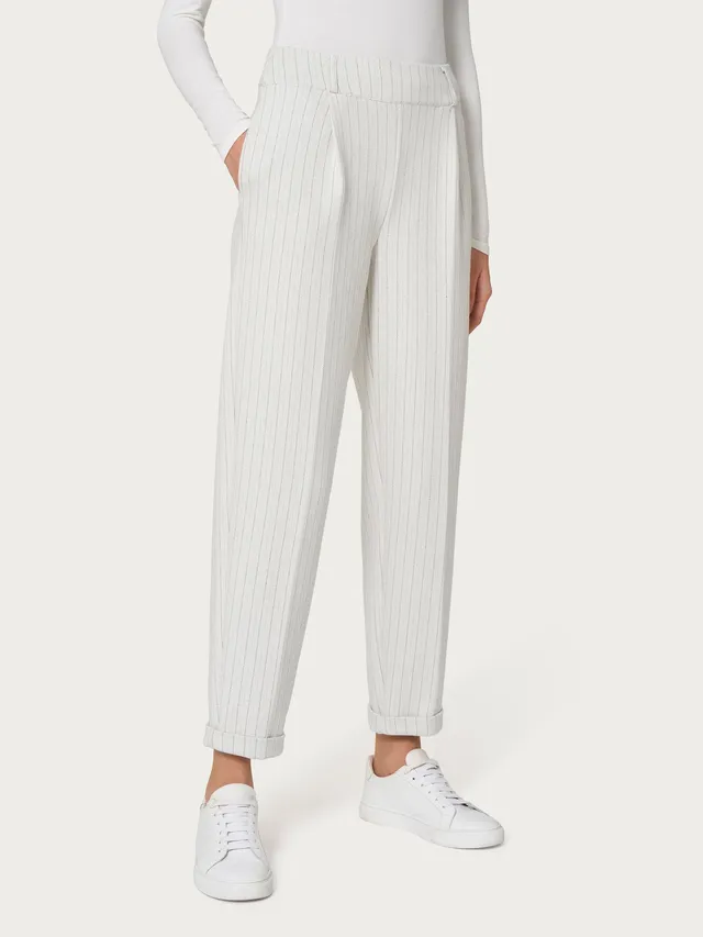 Ragno Eco Jacquard Pantalone carota Argento gessato