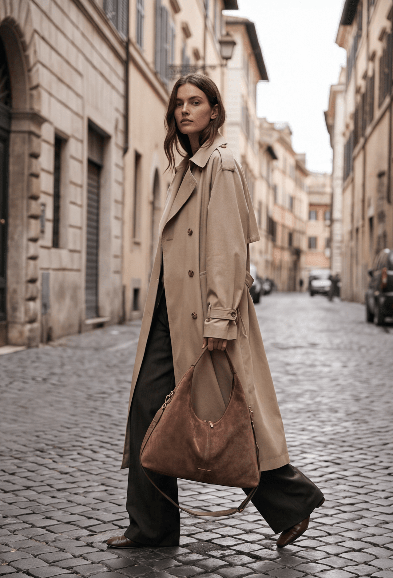 Maria Grazia Severi 9134 Borsa Hobo Scamosciata Grande