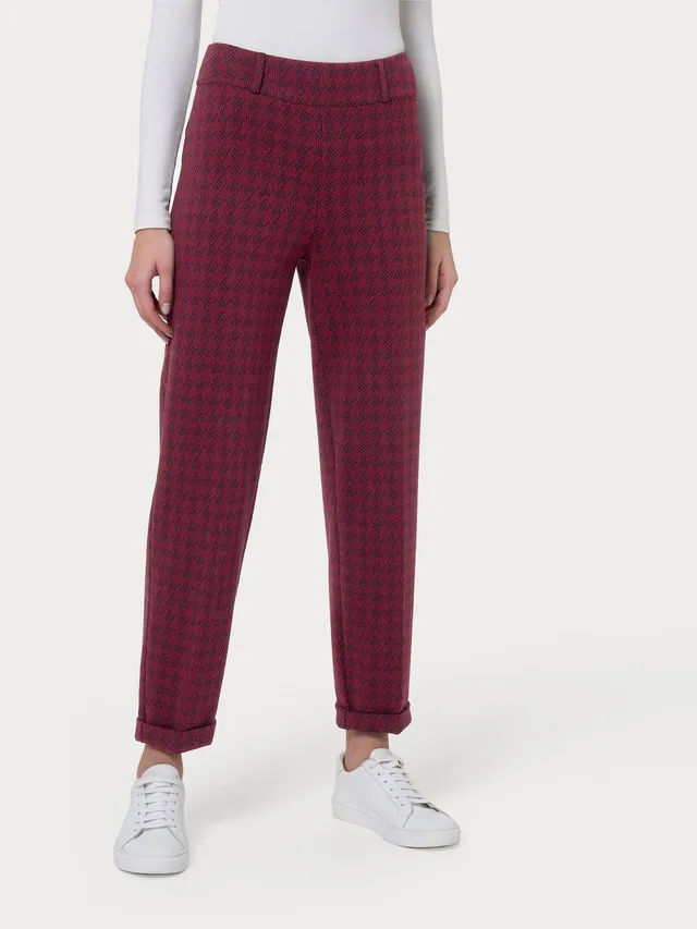 Ragno Eco Jacquard pantalone carota Tibetan Red donna