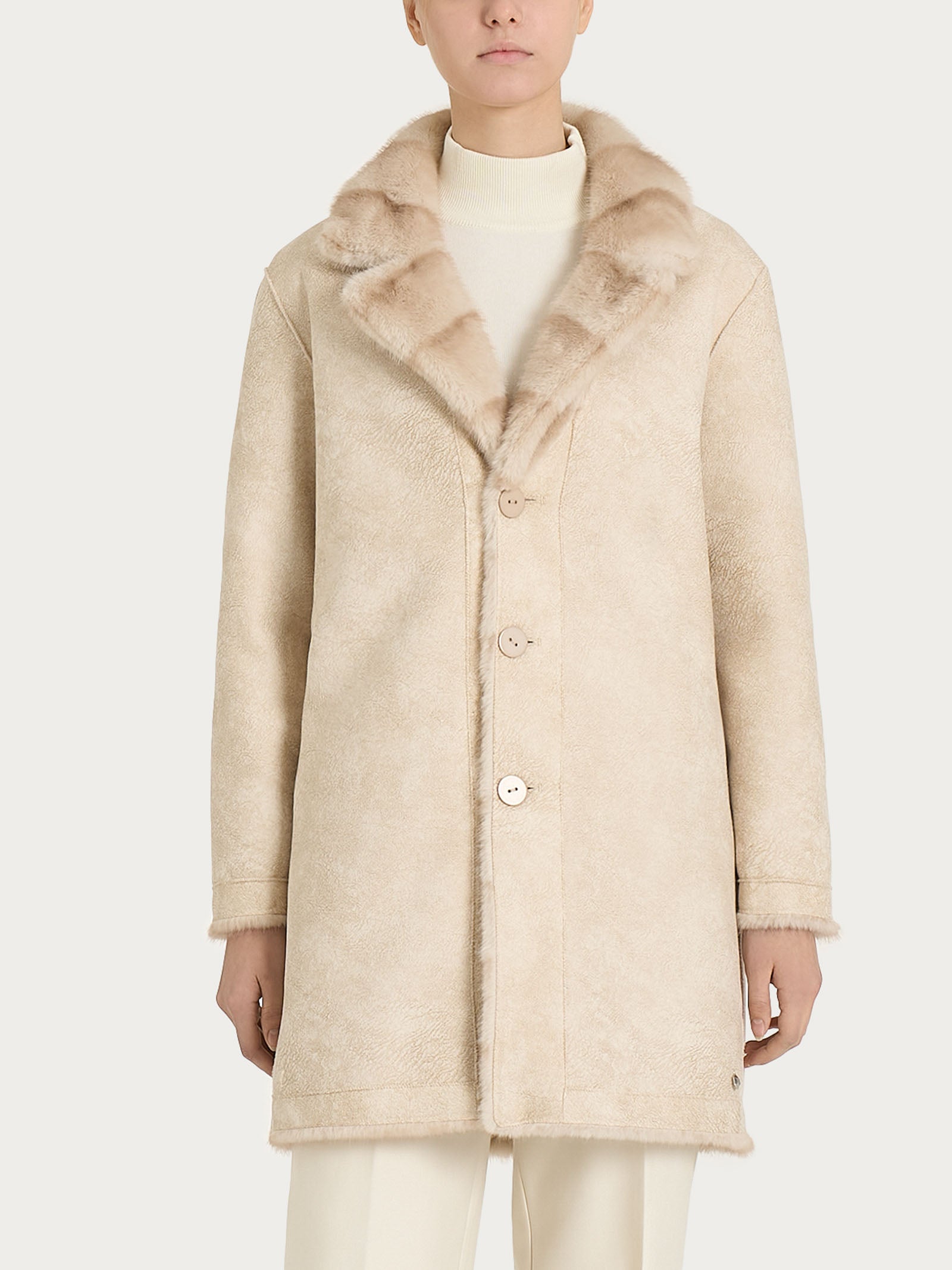 Ragno Comfort Cappotto double-face champignon revers