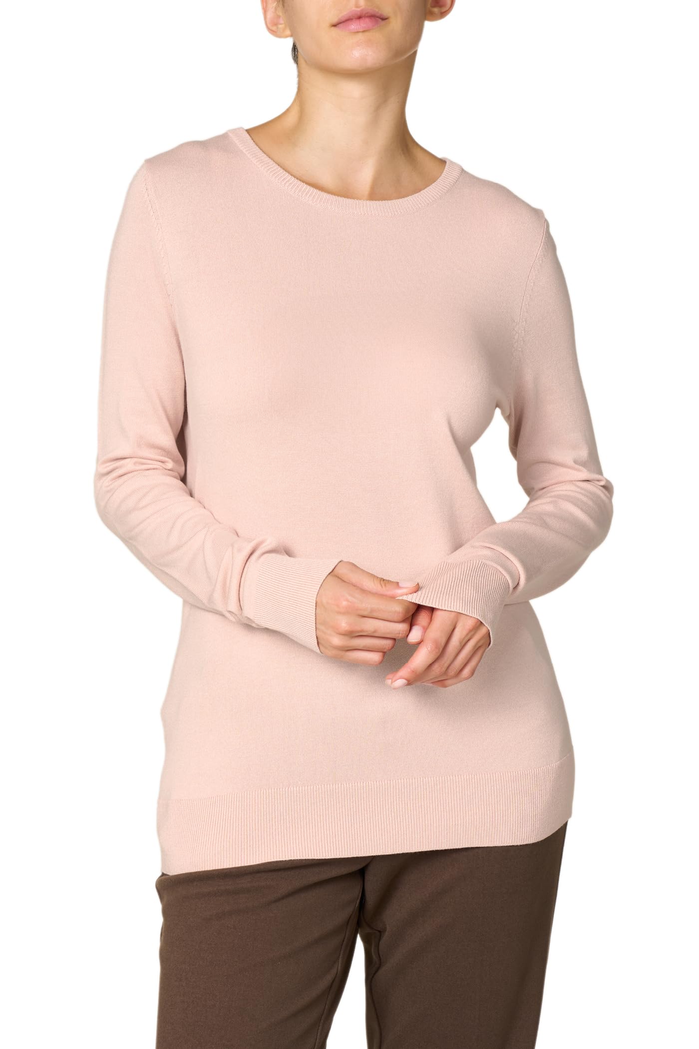 Goldenpoint Rasata Girocollo Maglia Manica Lunga Misto Viscosa