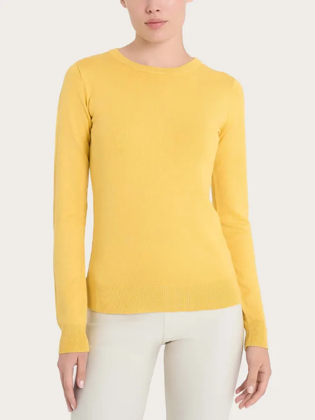 Ragno Four Seasons maglia girocollo Misted Yellow viscosa