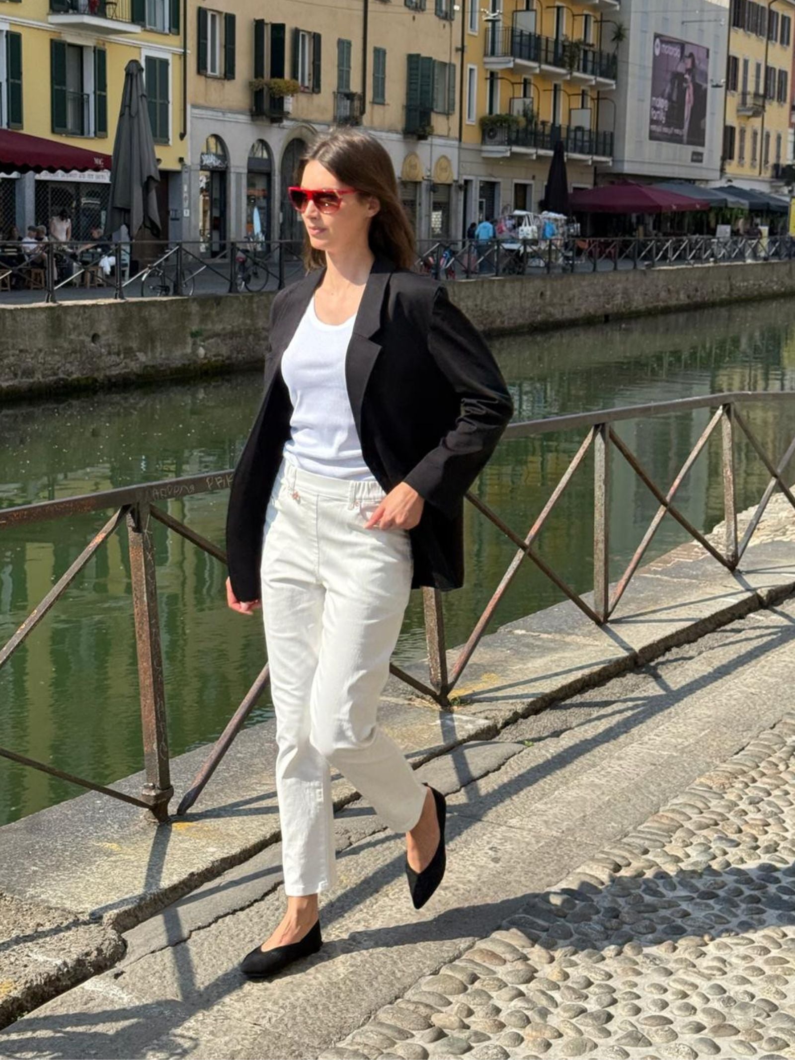 Ragno Super Denim jeans dritto Bianco vita elasticizzata