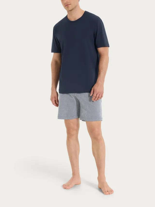 Ragno Jersey di Cotone pigiama corto righe Fant.White