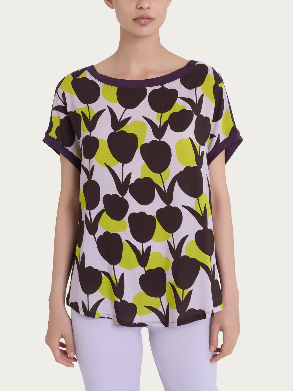 Ragno Viscosa Summer t-shirt tulipani verde Grenoble