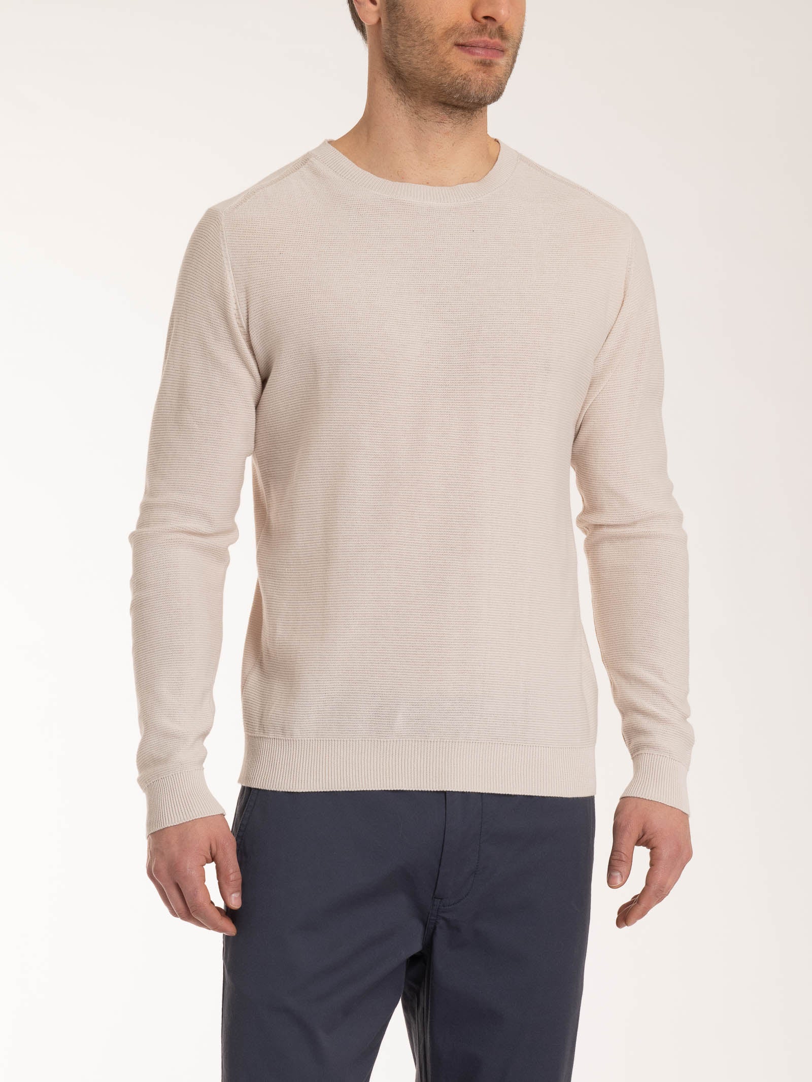 Ragno Puro Cotone Punto Links pullover uomo Champignon