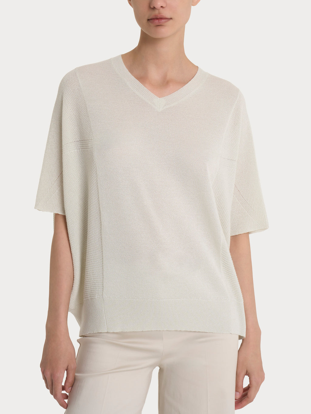 Ragno Viscosa Summer maglia scollo V donna dawn blue lurex