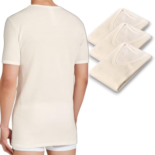 Lady C T-Shirt Intima Uomo Scollo V Lana e Cotone 3 Pezzi S