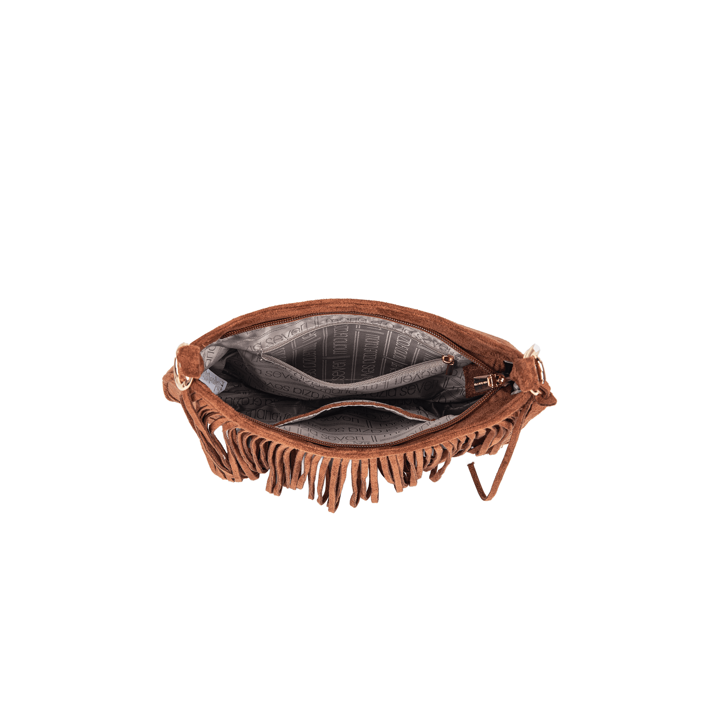 Maria Grazia Severi SSD25553 borsa frange marrone tracolla