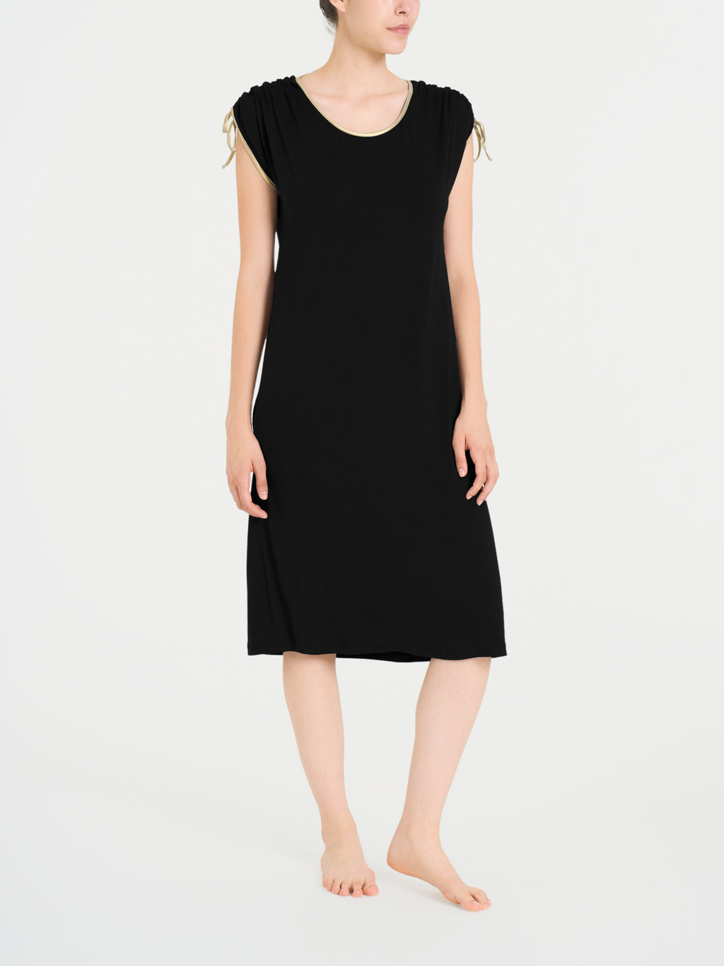 Ragno Summer Viscose Abito Tie Nero fresco