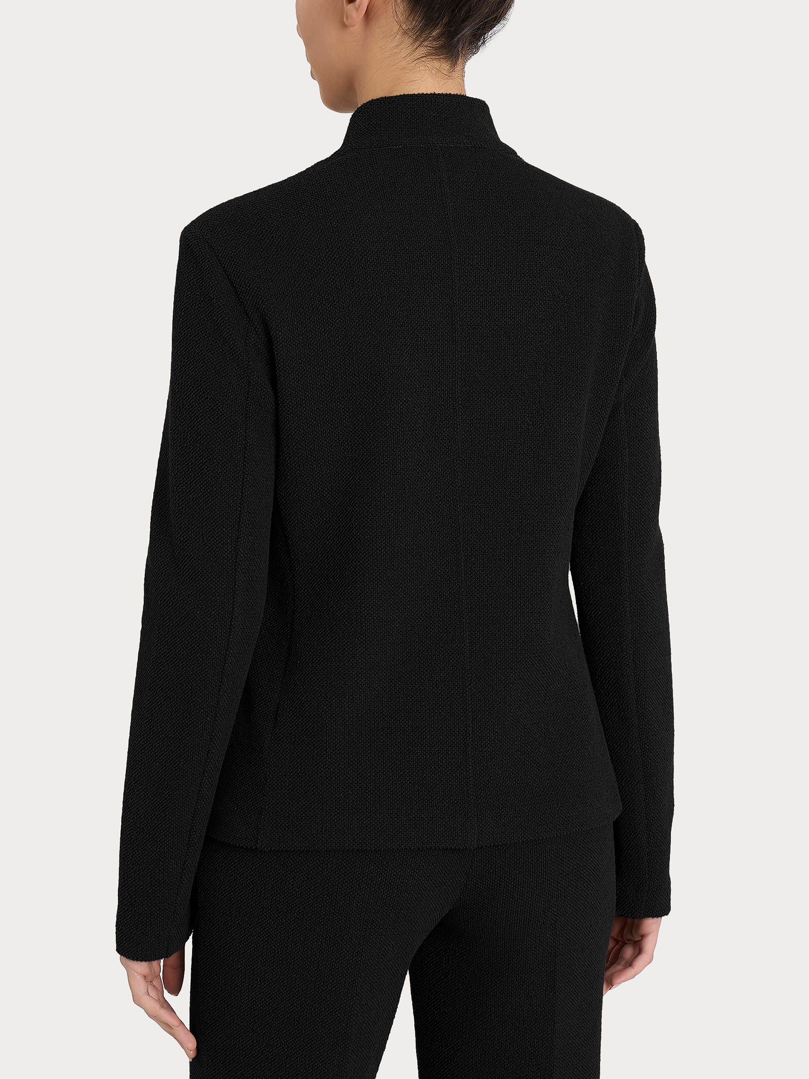 Ragno Relaxed Blazer Corto Japanese Fleece Nero felpato caldo