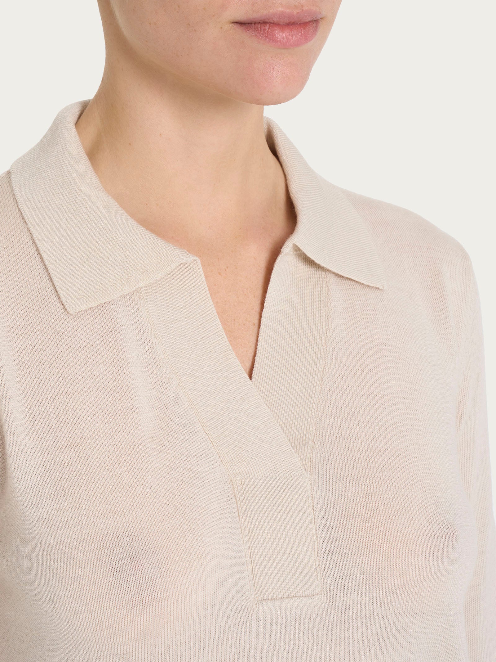 Ragno Merino Soft Polo maglia polo Champignon lana