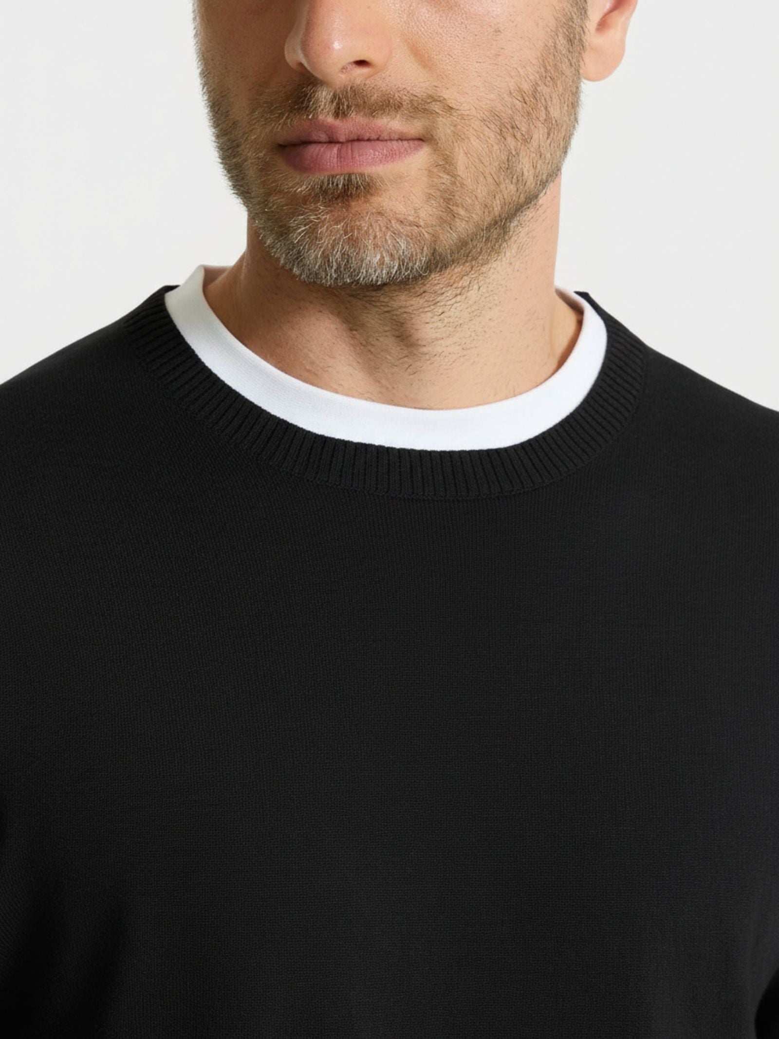 Ragno Puro Cotone maglia girocollo uomo Nero