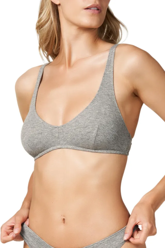 Goldenpoint bralette donna costina cotone tinta unita