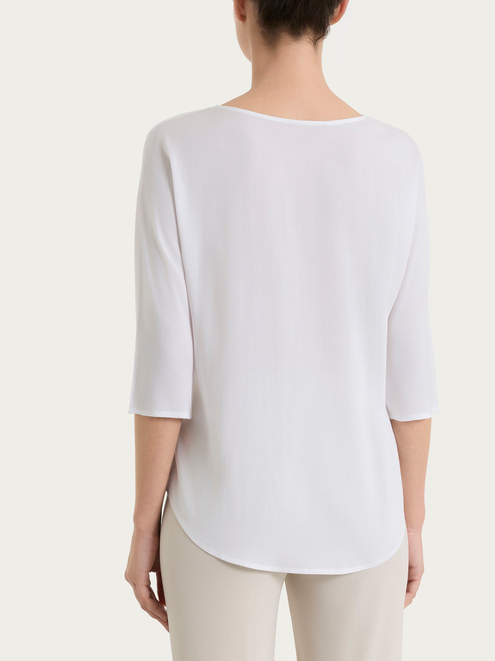 Ragno Voile Stretch blusa manica 3/4 Bianco viscosa