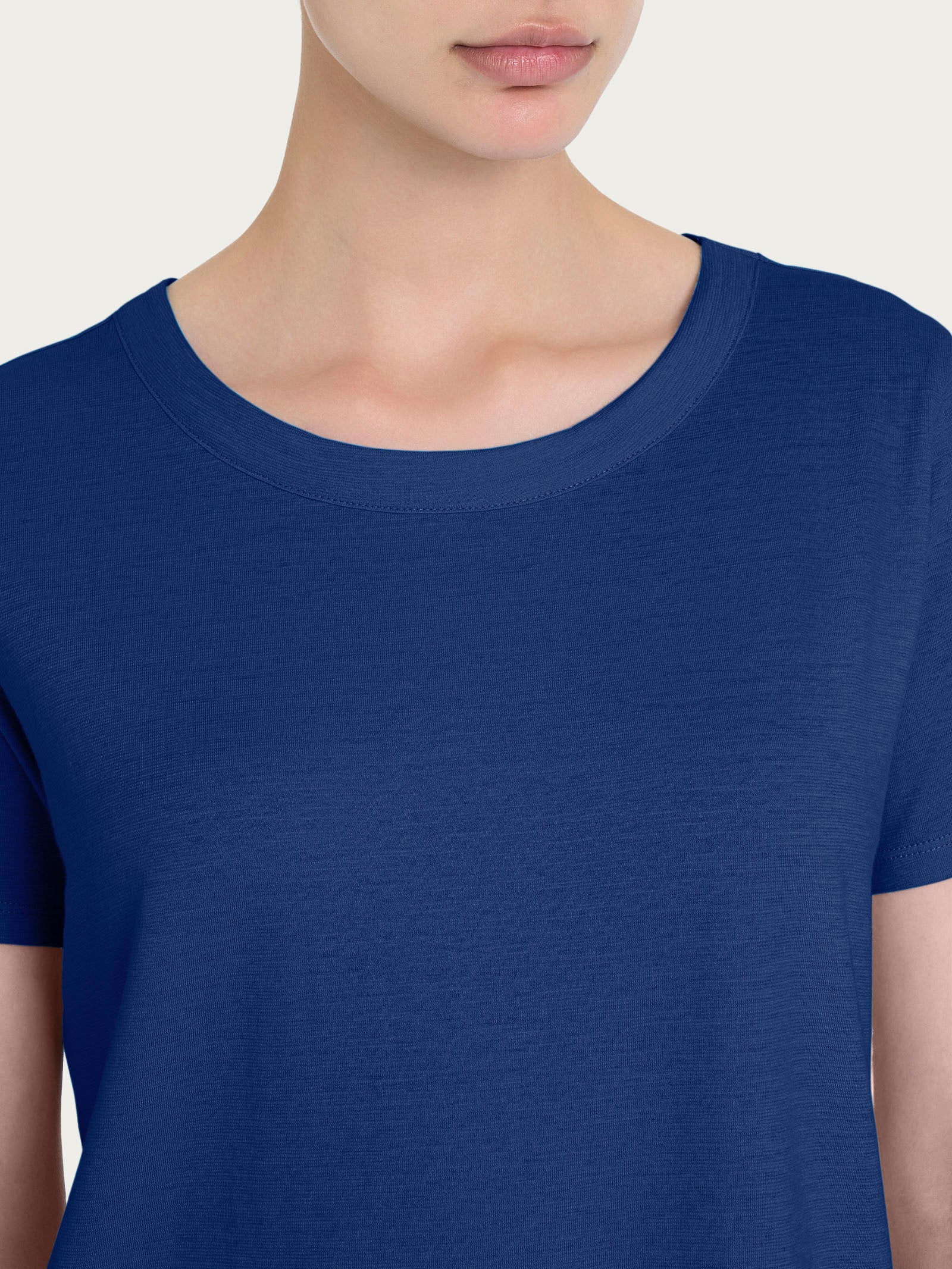 Ragno Jersey Cotone Maglietta Girocollo Blueberry