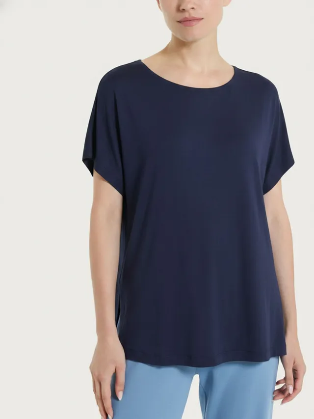 Ragno Viscosa Summer maglietta girocollo donna blu