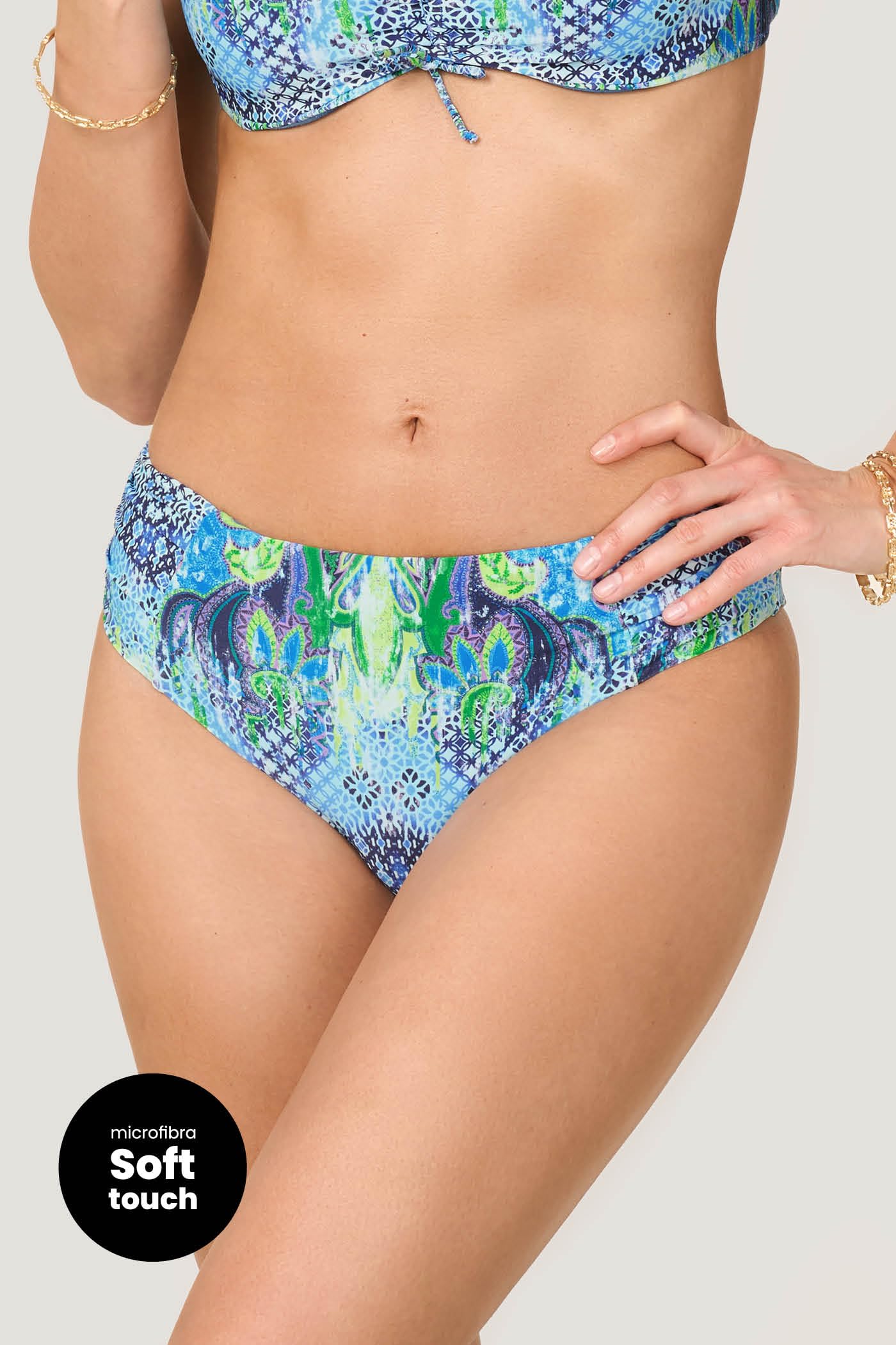 Goldenpoint Samba slip bikini fianco alto mandala multicolor