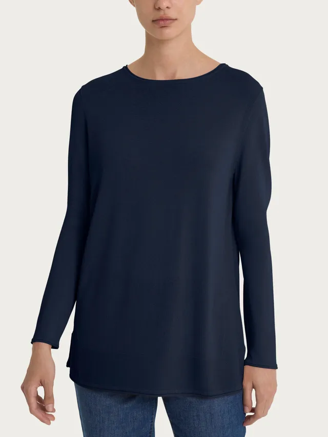 Ragno Viscosa Summer maglia barchetta blu manica lunga viscosa