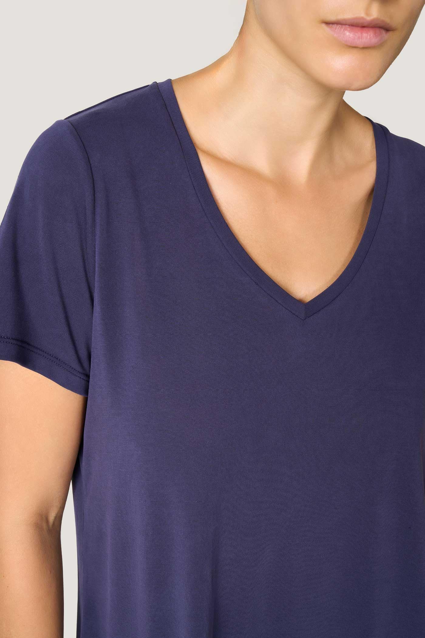 Goldenpoint Maglia Scollo a V Manica Corta Over Misto Modal