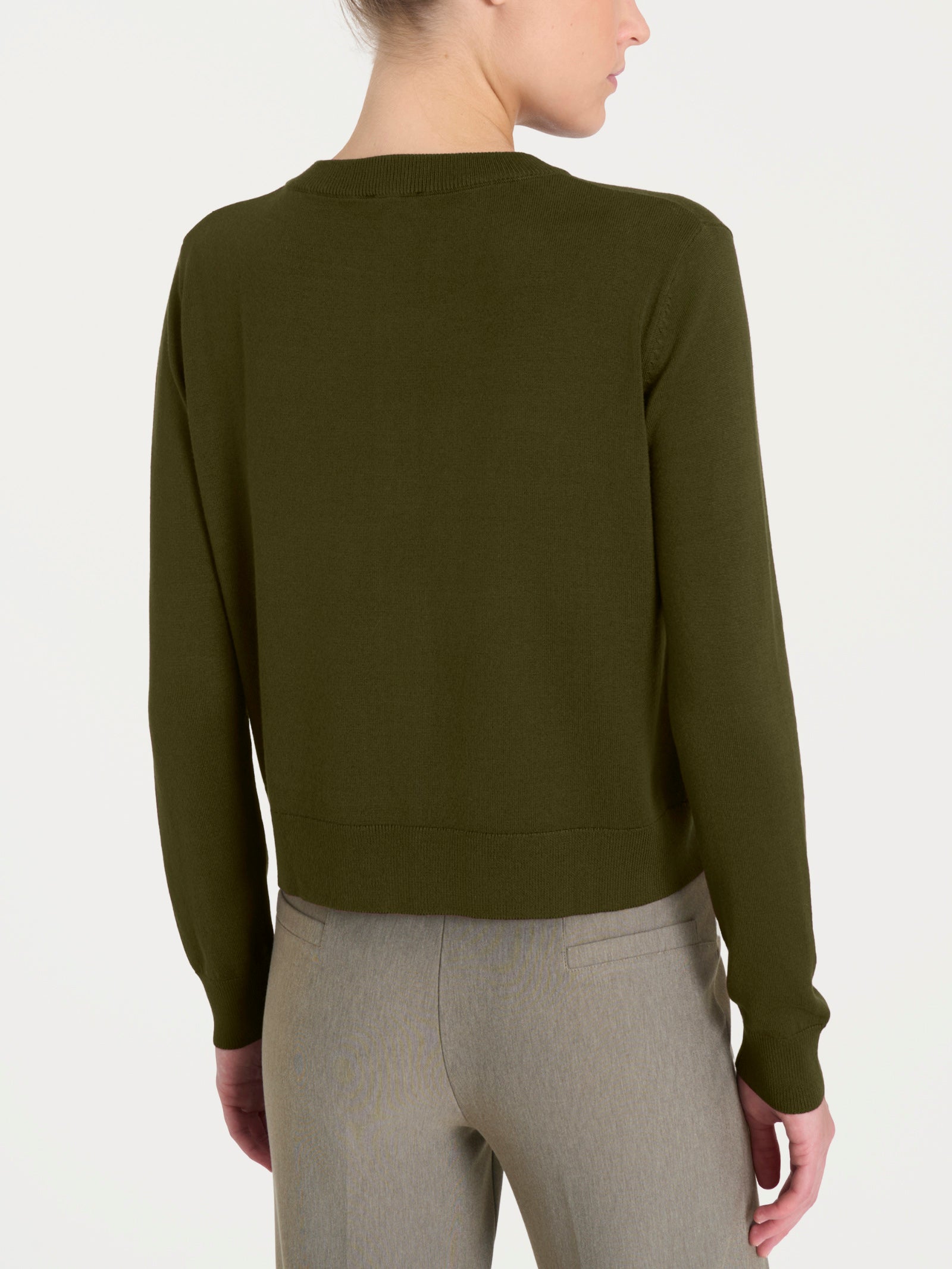 Ragno Four Seasons cardigan corto bottoni verde oliva