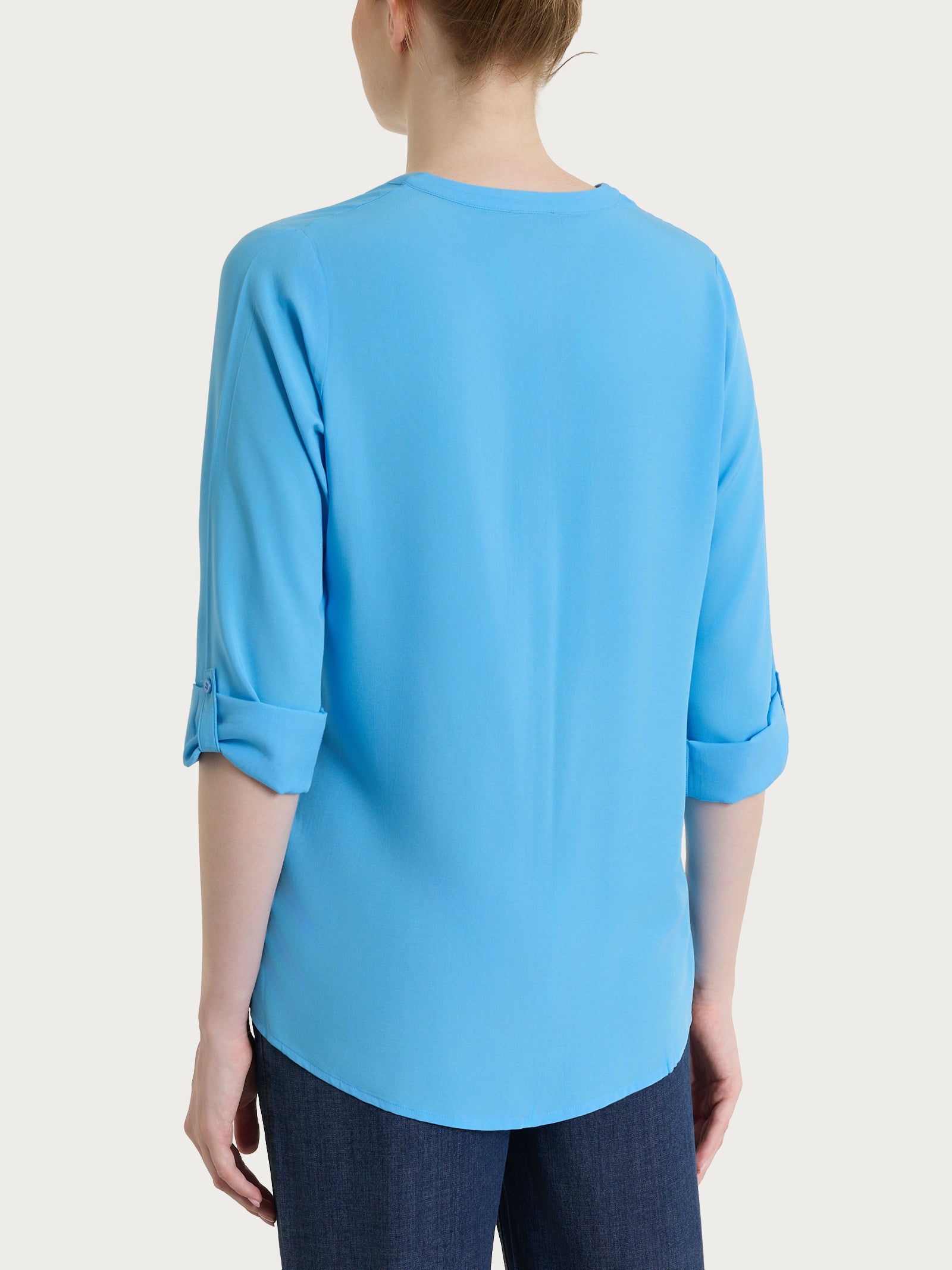 Ragno EcoSeta Coreana camicia azzurra Azure Blue raso