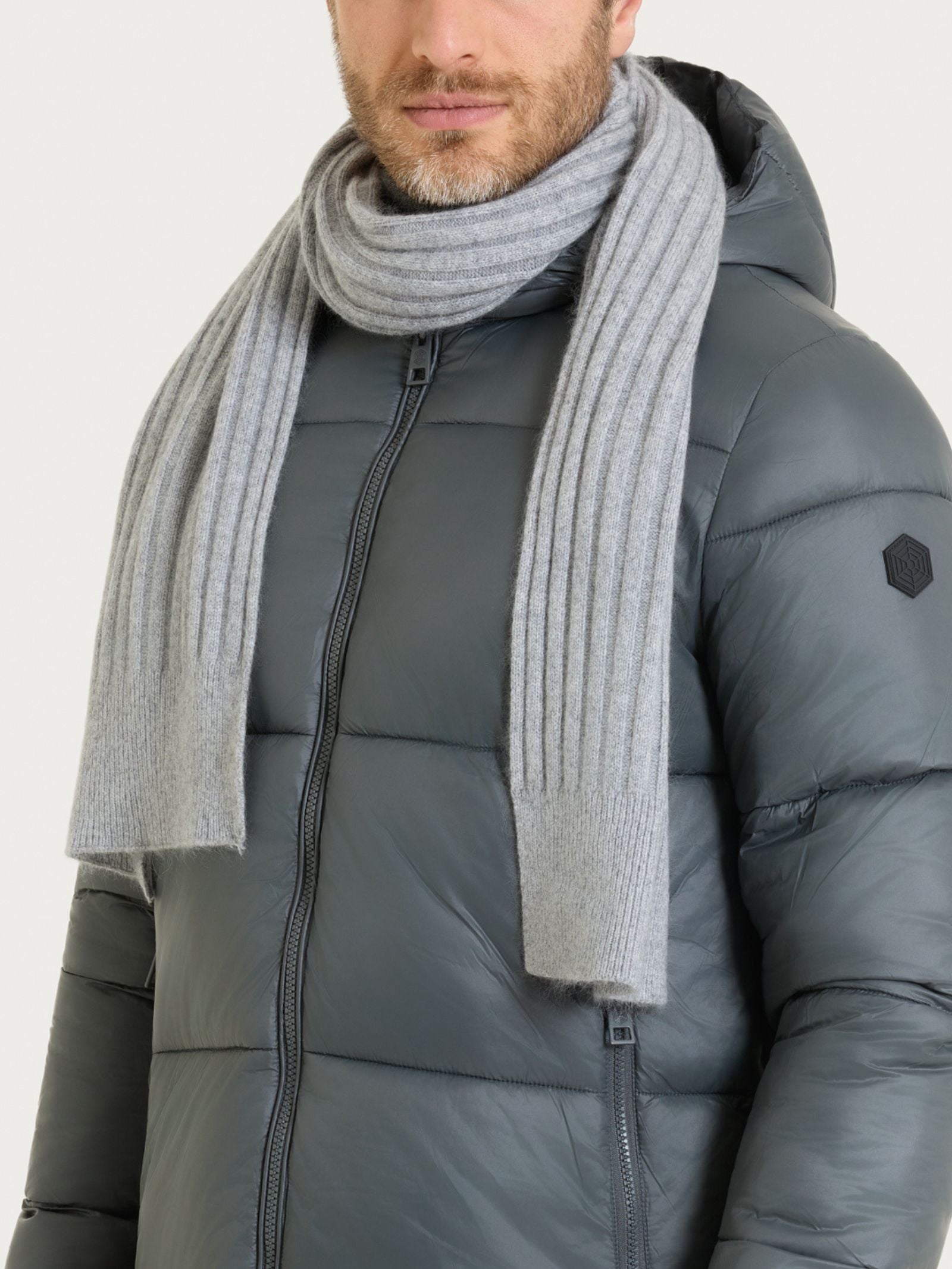 Ragno Comfort sciarpa unisex Natural Soft Ghiaia Mel. calda