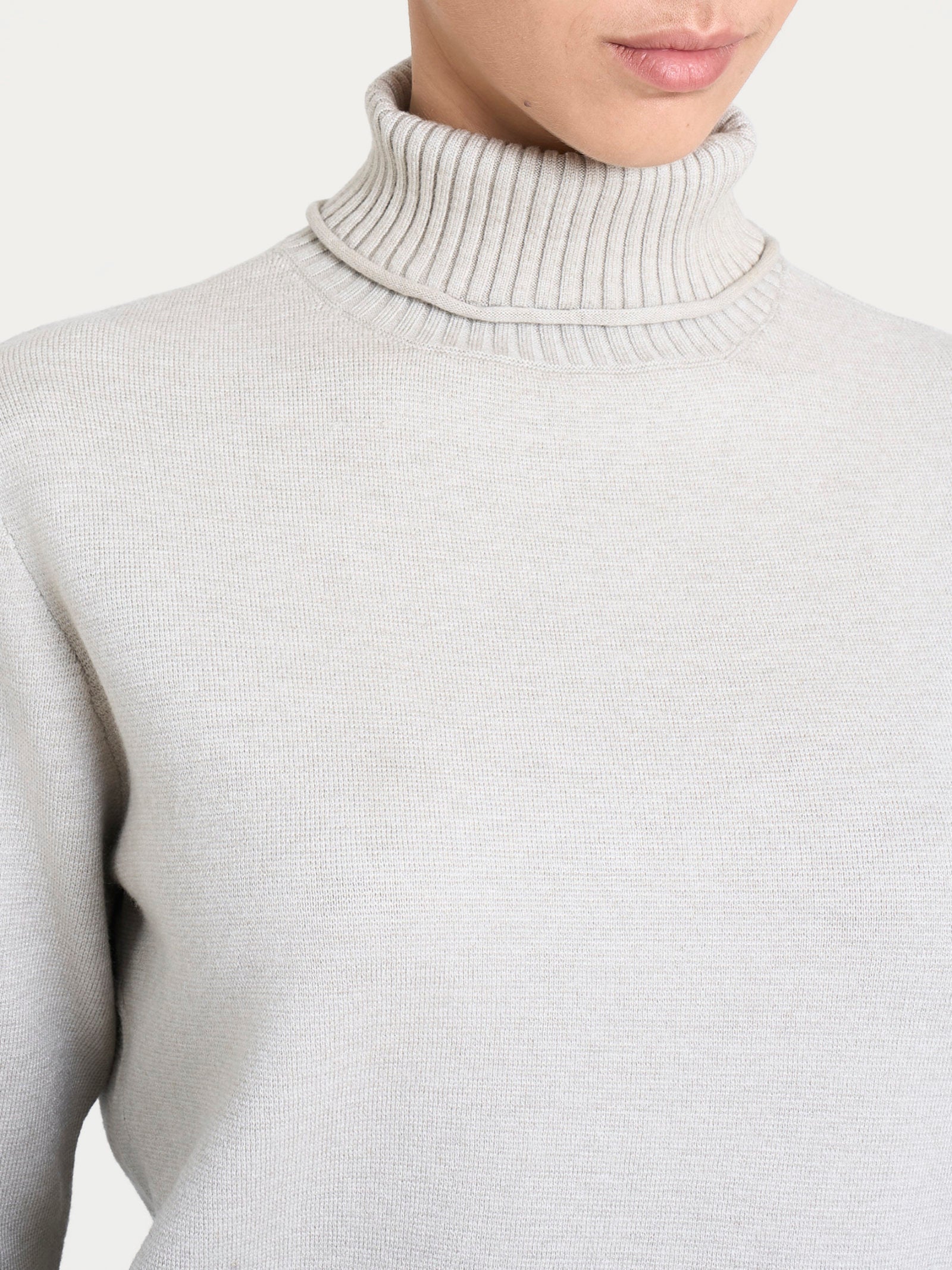 Ragno Super Soft dolcevita donna boxy champignon asimmetrico