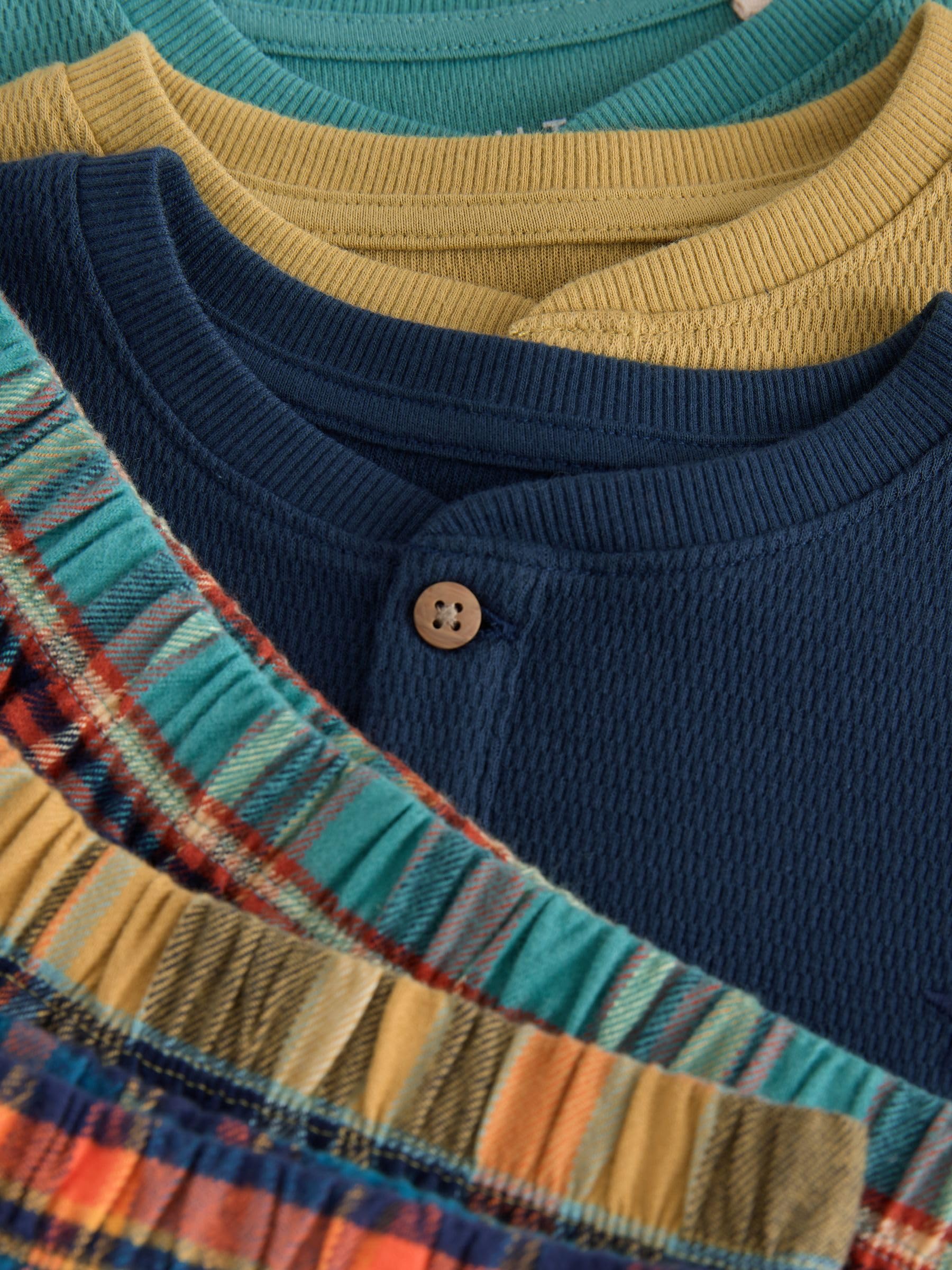 Next pigiami bambino 74-80 3 pezzi pantaloni quadri
