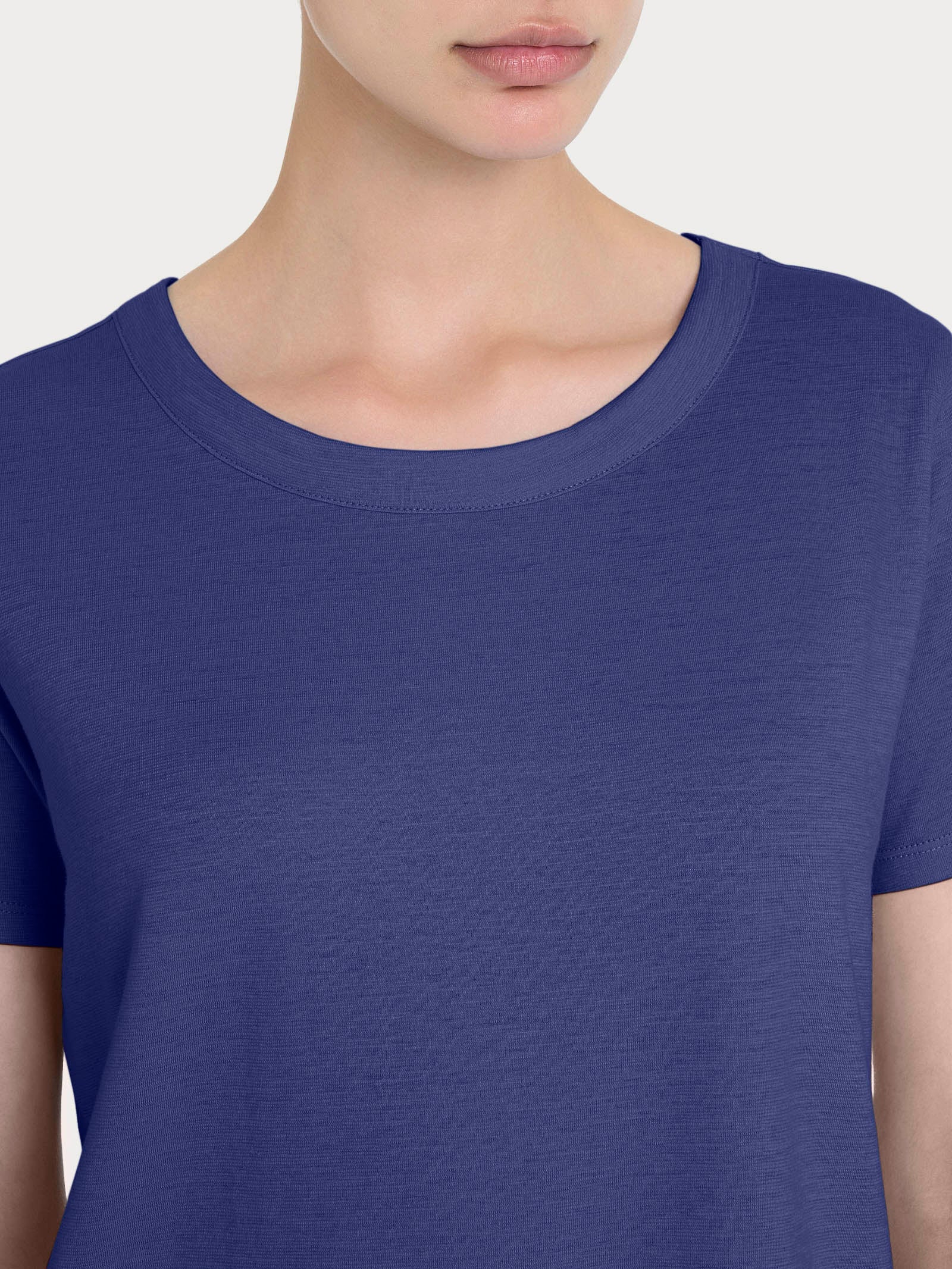 Ragno Slub Jersey T-shirt Donna Girocollo Skipper Blue