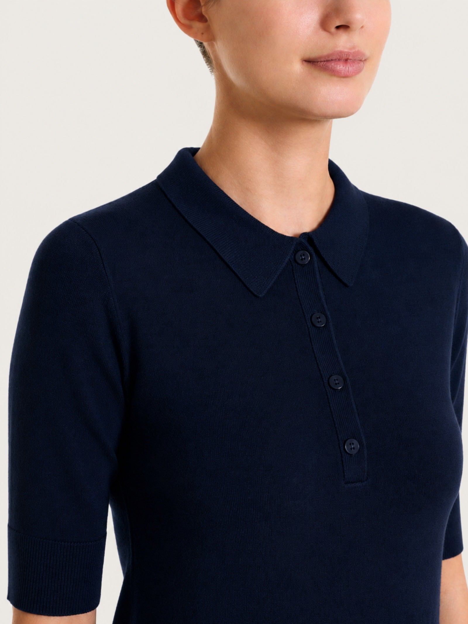 Ragno Four Seasons polo manica corta bleu viscosa skinny
